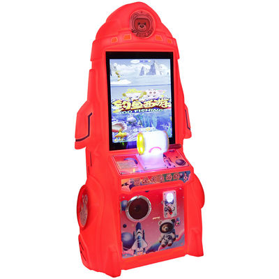 Red Fun Fishing Machine Cheaper Coin-operated Starry-sky Rocket Video Game Arcade For Children
