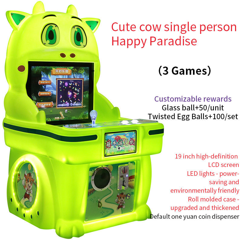 19-inch Cute Cow Single-Player Coin-Operated Happy Paradise Arcade Game Machine