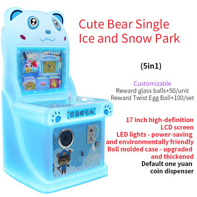 17 inci Cute Bear koin-dioperasikan mesin permainan es dan salju taman arcade mesin permainan 220V