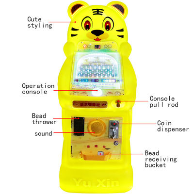 19mm Tiger Arcade Pinball Machine Hiburan yang menyenangkan Berwarna-warni Desain Game pengujian keterampilan Ideal untuk anak-anak