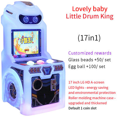 Cute Baby Single-Player Coin-Operated Button Game Machine 17 inci Little Drum King