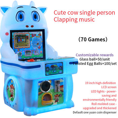 Sute Cow Coin-dioperasikan Single-Player Musik Anak-anak Tepuk Tangan Game berkualitas baik 19 Inch