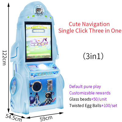 Desain Konsol Game Arcade Anak-anak Indoor Play Star Rocket Single-Button Three-In-One