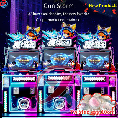 Double Player Anak-anak Game Mesin Senjata Api Badai Menembak Game Orang Tua-Anak Mall Arcade