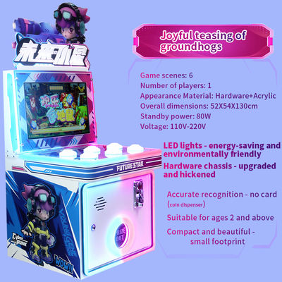Mesin permainan arcade anak-anak yang dioperasikan koin dengan fungsi tombol 
